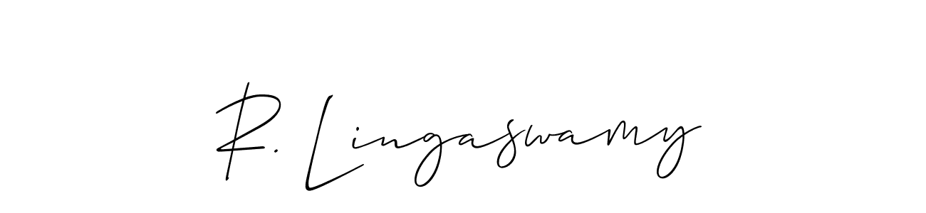 Use a signature maker to create a handwritten signature online. With this signature software, you can design (Allison_Script) your own signature for name R. Lingaswamy. R. Lingaswamy signature style 2 images and pictures png