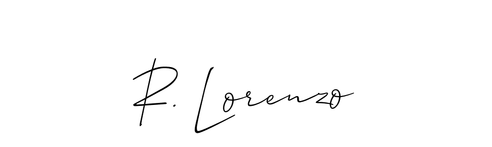 if you are searching for the best signature style for your name R. Lorenzo. so please give up your signature search. here we have designed multiple signature styles  using Allison_Script. R. Lorenzo signature style 2 images and pictures png