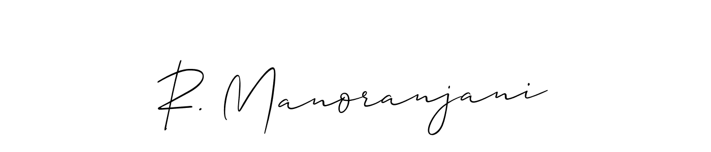 How to Draw R. Manoranjani signature style? Allison_Script is a latest design signature styles for name R. Manoranjani. R. Manoranjani signature style 2 images and pictures png