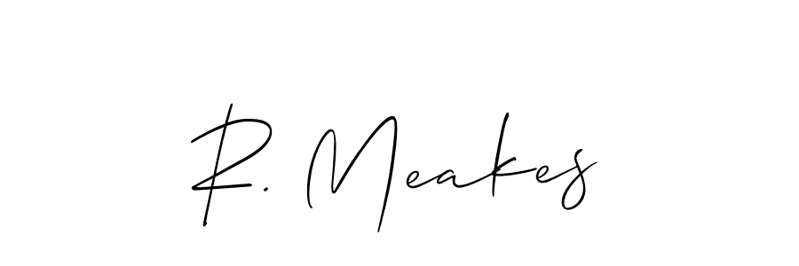 This is the best signature style for the R. Meakes name. Also you like these signature font (Allison_Script). Mix name signature. R. Meakes signature style 2 images and pictures png