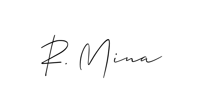 How to Draw R. Mina signature style? Allison_Script is a latest design signature styles for name R. Mina. R. Mina signature style 2 images and pictures png