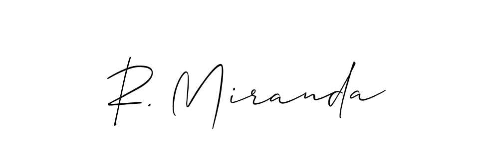 Design your own signature with our free online signature maker. With this signature software, you can create a handwritten (Allison_Script) signature for name R. Miranda. R. Miranda signature style 2 images and pictures png