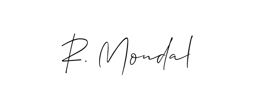 if you are searching for the best signature style for your name R. Mondal. so please give up your signature search. here we have designed multiple signature styles  using Allison_Script. R. Mondal signature style 2 images and pictures png