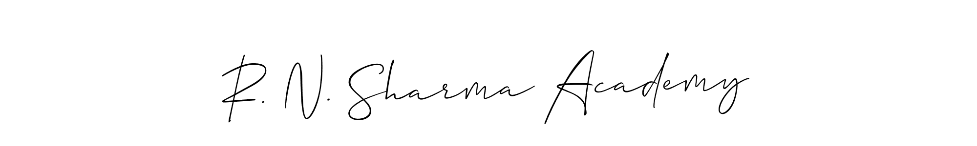 Design your own signature with our free online signature maker. With this signature software, you can create a handwritten (Allison_Script) signature for name R. N. Sharma Academy. R. N. Sharma Academy signature style 2 images and pictures png