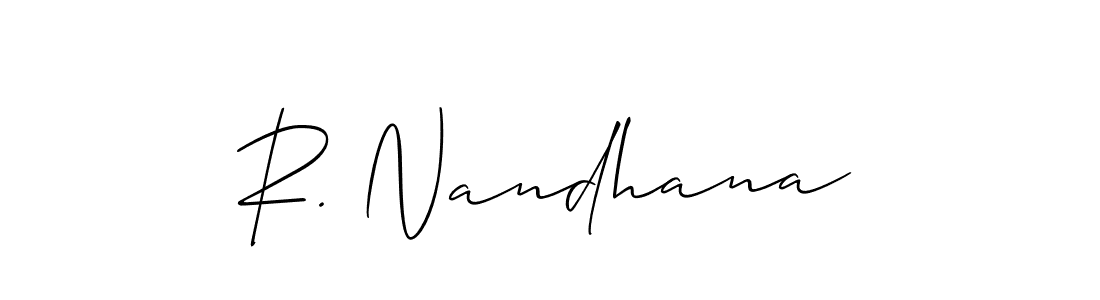 How to Draw R. Nandhana signature style? Allison_Script is a latest design signature styles for name R. Nandhana. R. Nandhana signature style 2 images and pictures png