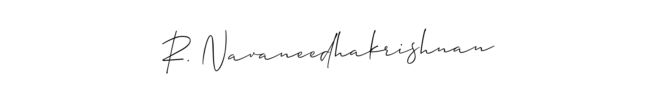 You should practise on your own different ways (Allison_Script) to write your name (R. Navaneedhakrishnan) in signature. don't let someone else do it for you. R. Navaneedhakrishnan signature style 2 images and pictures png