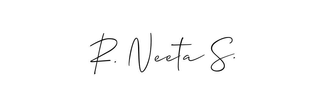 Use a signature maker to create a handwritten signature online. With this signature software, you can design (Allison_Script) your own signature for name R. Neeta S.. R. Neeta S. signature style 2 images and pictures png