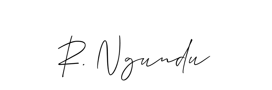 Design your own signature with our free online signature maker. With this signature software, you can create a handwritten (Allison_Script) signature for name R. Ngundu. R. Ngundu signature style 2 images and pictures png