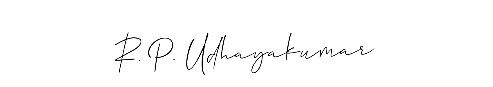 How to make R. P. Udhayakumar signature? Allison_Script is a professional autograph style. Create handwritten signature for R. P. Udhayakumar name. R. P. Udhayakumar signature style 2 images and pictures png