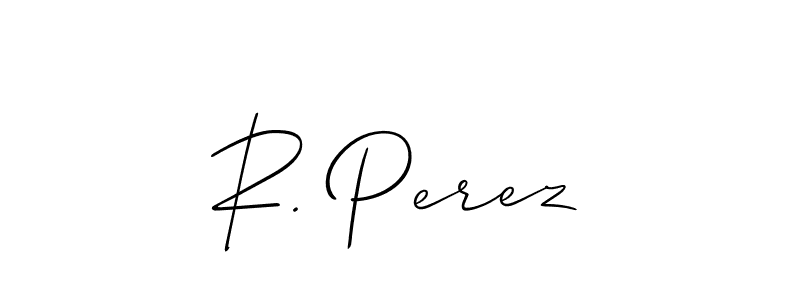 Also You can easily find your signature by using the search form. We will create R. Perez name handwritten signature images for you free of cost using Allison_Script sign style. R. Perez signature style 2 images and pictures png