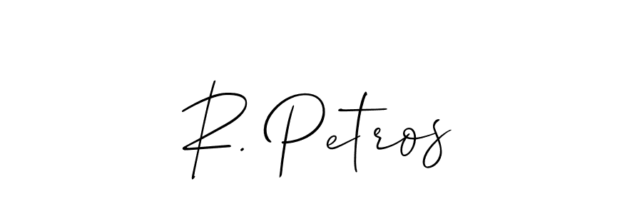 It looks lik you need a new signature style for name R. Petros. Design unique handwritten (Allison_Script) signature with our free signature maker in just a few clicks. R. Petros signature style 2 images and pictures png