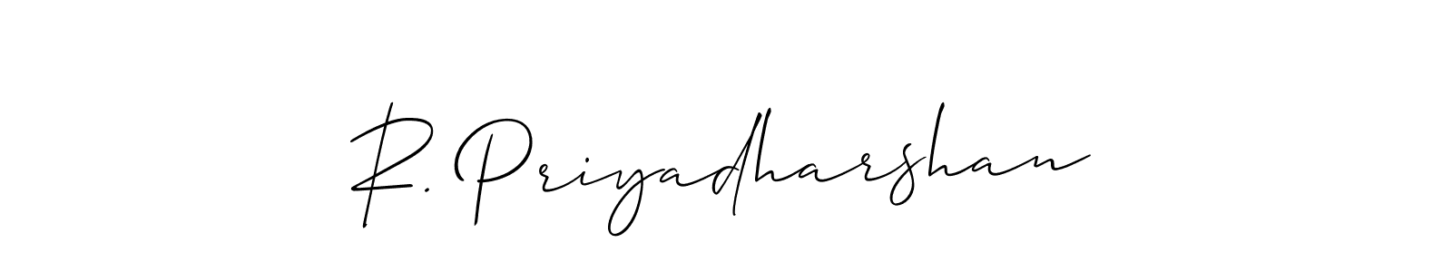 Design your own signature with our free online signature maker. With this signature software, you can create a handwritten (Allison_Script) signature for name R. Priyadharshan. R. Priyadharshan signature style 2 images and pictures png