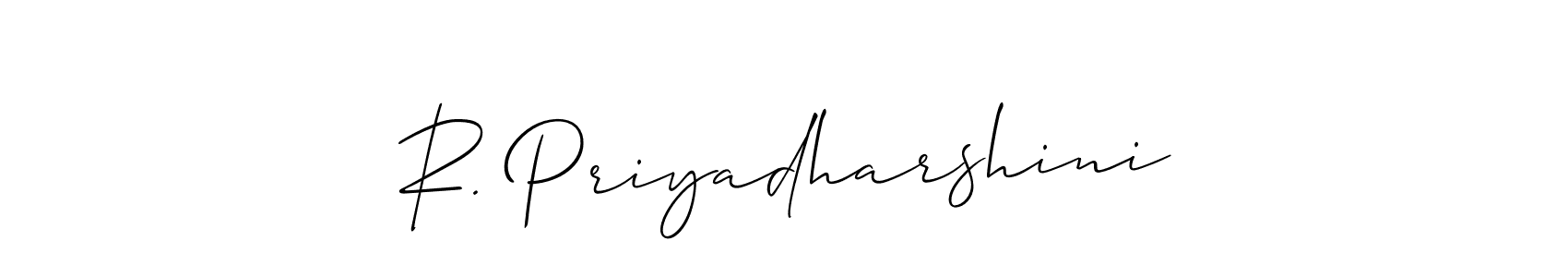 Create a beautiful signature design for name R. Priyadharshini. With this signature (Allison_Script) fonts, you can make a handwritten signature for free. R. Priyadharshini signature style 2 images and pictures png