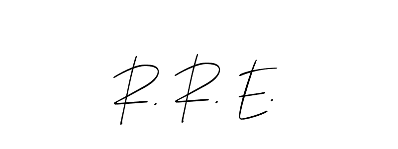 How to make R. R. E. name signature. Use Allison_Script style for creating short signs online. This is the latest handwritten sign. R. R. E. signature style 2 images and pictures png