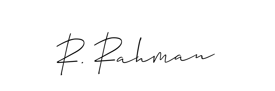 Create a beautiful signature design for name R. Rahman. With this signature (Allison_Script) fonts, you can make a handwritten signature for free. R. Rahman signature style 2 images and pictures png