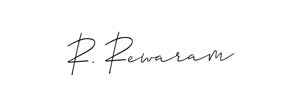 Also we have R. Rewaram name is the best signature style. Create professional handwritten signature collection using Allison_Script autograph style. R. Rewaram signature style 2 images and pictures png