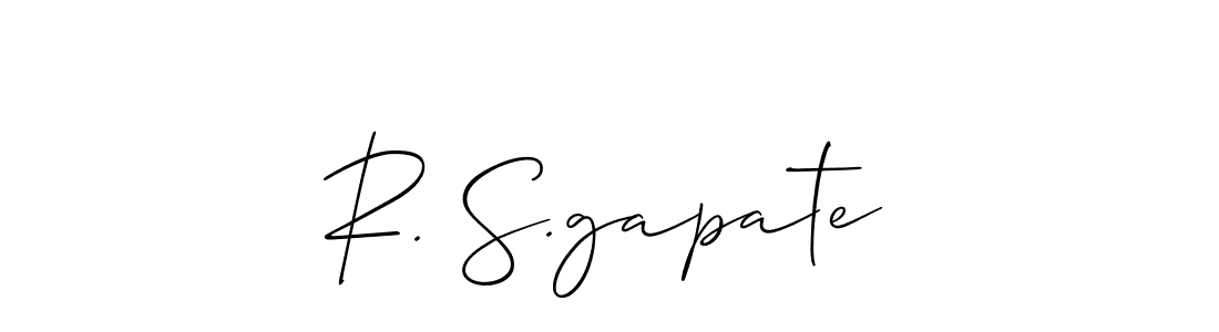 The best way (Allison_Script) to make a short signature is to pick only two or three words in your name. The name R. S.gapate include a total of six letters. For converting this name. R. S.gapate signature style 2 images and pictures png