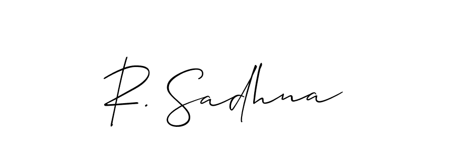 R. Sadhna stylish signature style. Best Handwritten Sign (Allison_Script) for my name. Handwritten Signature Collection Ideas for my name R. Sadhna. R. Sadhna signature style 2 images and pictures png