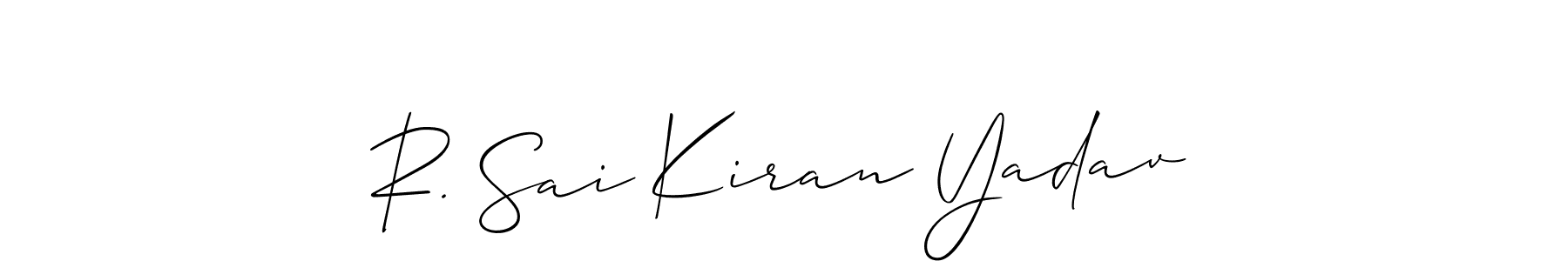 You should practise on your own different ways (Allison_Script) to write your name (R. Sai Kiran Yadav) in signature. don't let someone else do it for you. R. Sai Kiran Yadav signature style 2 images and pictures png