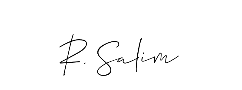 It looks lik you need a new signature style for name R. Salim. Design unique handwritten (Allison_Script) signature with our free signature maker in just a few clicks. R. Salim signature style 2 images and pictures png