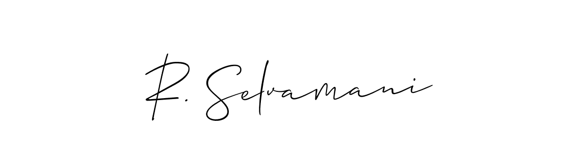 if you are searching for the best signature style for your name R. Selvamani. so please give up your signature search. here we have designed multiple signature styles  using Allison_Script. R. Selvamani signature style 2 images and pictures png