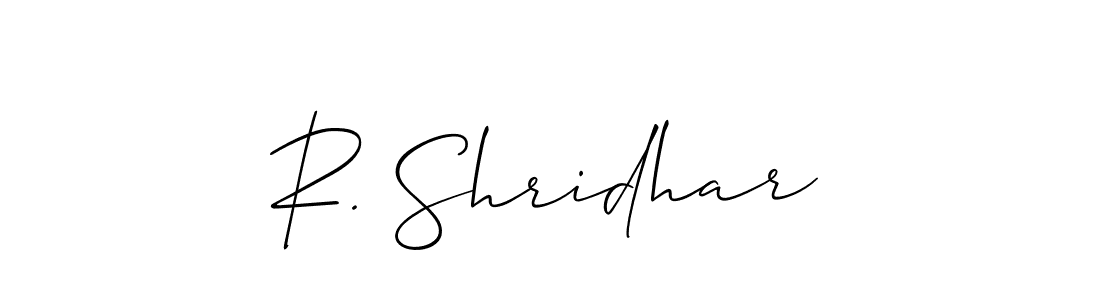 Make a short R. Shridhar signature style. Manage your documents anywhere anytime using Allison_Script. Create and add eSignatures, submit forms, share and send files easily. R. Shridhar signature style 2 images and pictures png