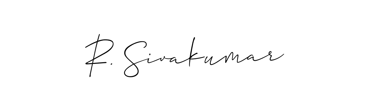 The best way (Allison_Script) to make a short signature is to pick only two or three words in your name. The name R. Sivakumar include a total of six letters. For converting this name. R. Sivakumar signature style 2 images and pictures png