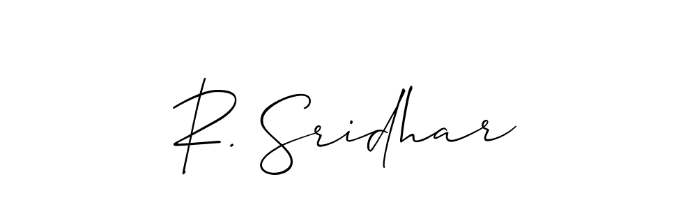 if you are searching for the best signature style for your name R. Sridhar. so please give up your signature search. here we have designed multiple signature styles  using Allison_Script. R. Sridhar signature style 2 images and pictures png