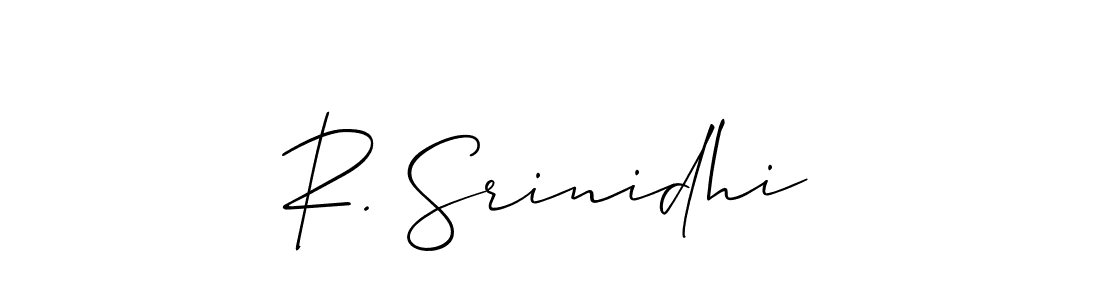 Check out images of Autograph of R. Srinidhi name. Actor R. Srinidhi Signature Style. Allison_Script is a professional sign style online. R. Srinidhi signature style 2 images and pictures png