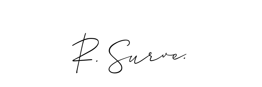 The best way (Allison_Script) to make a short signature is to pick only two or three words in your name. The name R. Surve. include a total of six letters. For converting this name. R. Surve. signature style 2 images and pictures png