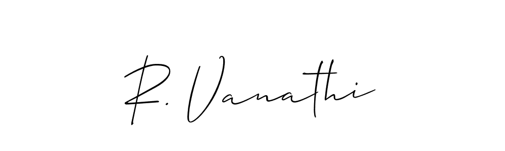 Create a beautiful signature design for name R. Vanathi. With this signature (Allison_Script) fonts, you can make a handwritten signature for free. R. Vanathi signature style 2 images and pictures png