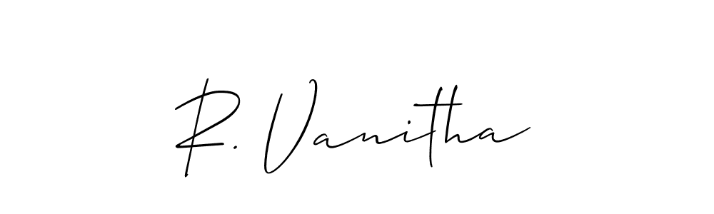 Make a beautiful signature design for name R. Vanitha. With this signature (Allison_Script) style, you can create a handwritten signature for free. R. Vanitha signature style 2 images and pictures png