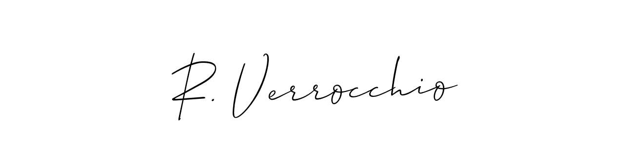 Create a beautiful signature design for name R. Verrocchio. With this signature (Allison_Script) fonts, you can make a handwritten signature for free. R. Verrocchio signature style 2 images and pictures png