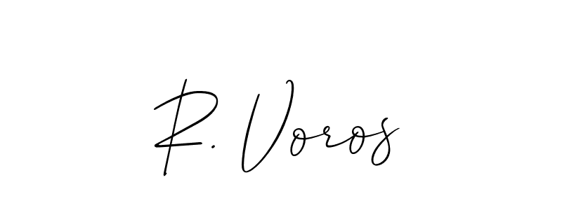 if you are searching for the best signature style for your name R. Voros. so please give up your signature search. here we have designed multiple signature styles  using Allison_Script. R. Voros signature style 2 images and pictures png