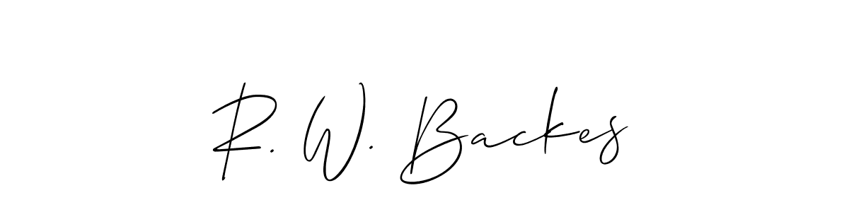 Once you've used our free online signature maker to create your best signature Allison_Script style, it's time to enjoy all of the benefits that R. W. Backes name signing documents. R. W. Backes signature style 2 images and pictures png