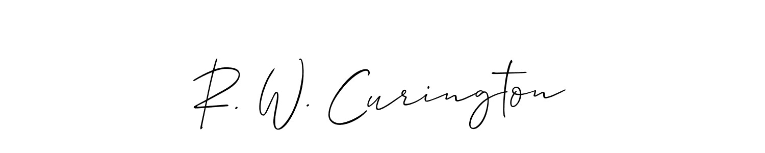 It looks lik you need a new signature style for name R. W. Curington. Design unique handwritten (Allison_Script) signature with our free signature maker in just a few clicks. R. W. Curington signature style 2 images and pictures png