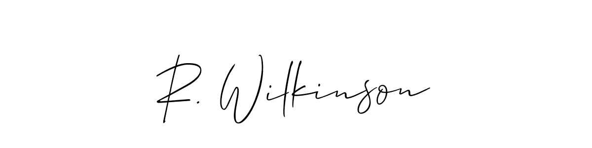 You should practise on your own different ways (Allison_Script) to write your name (R. Wilkinson) in signature. don't let someone else do it for you. R. Wilkinson signature style 2 images and pictures png