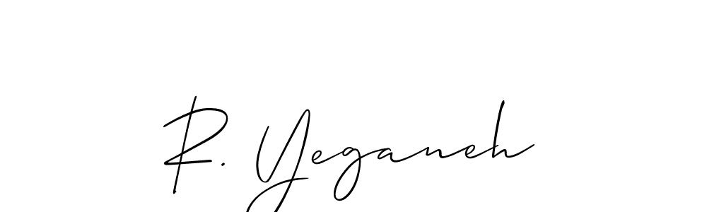 How to make R. Yeganeh signature? Allison_Script is a professional autograph style. Create handwritten signature for R. Yeganeh name. R. Yeganeh signature style 2 images and pictures png