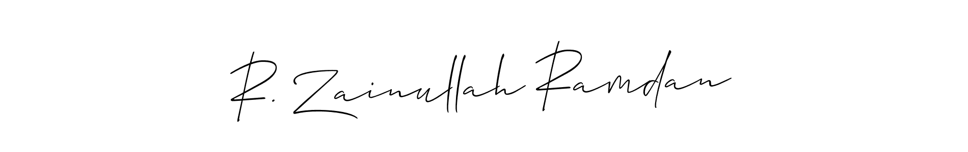 Check out images of Autograph of R. Zainullah Ramdan name. Actor R. Zainullah Ramdan Signature Style. Allison_Script is a professional sign style online. R. Zainullah Ramdan signature style 2 images and pictures png
