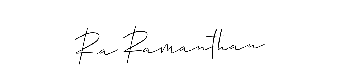 How to Draw R.a Ramanthan signature style? Allison_Script is a latest design signature styles for name R.a Ramanthan. R.a Ramanthan signature style 2 images and pictures png