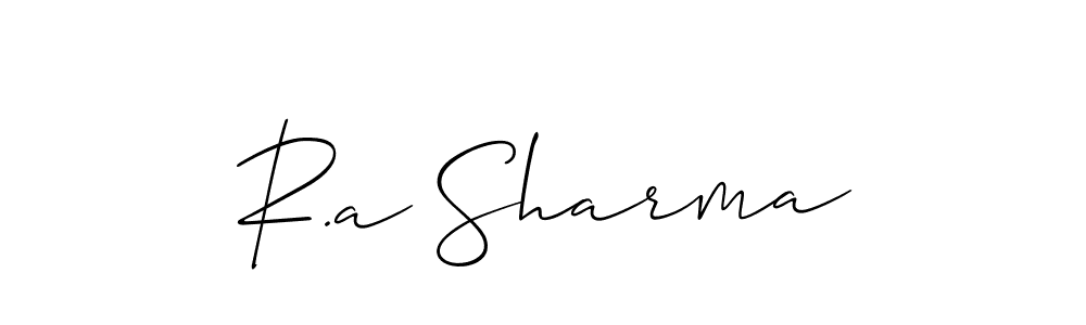 How to make R.a Sharma name signature. Use Allison_Script style for creating short signs online. This is the latest handwritten sign. R.a Sharma signature style 2 images and pictures png