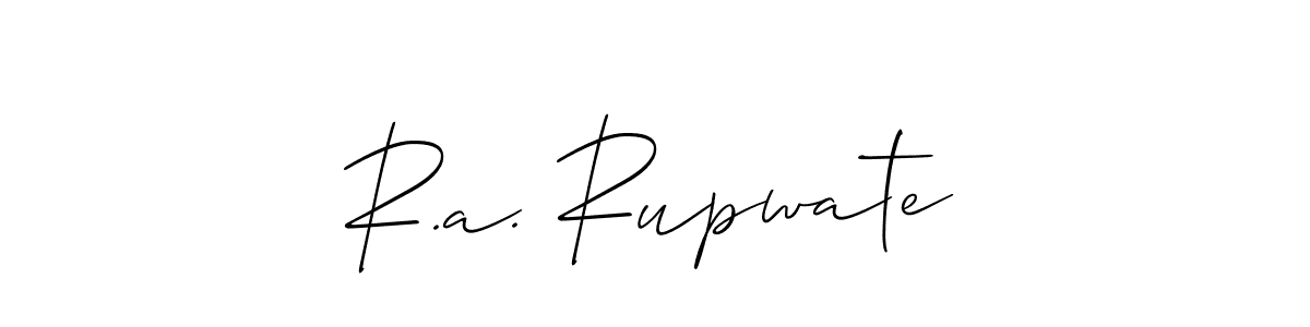 Make a short R.a. Rupwate signature style. Manage your documents anywhere anytime using Allison_Script. Create and add eSignatures, submit forms, share and send files easily. R.a. Rupwate signature style 2 images and pictures png