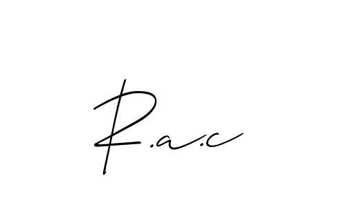 Make a beautiful signature design for name R.a.c. With this signature (Allison_Script) style, you can create a handwritten signature for free. R.a.c signature style 2 images and pictures png