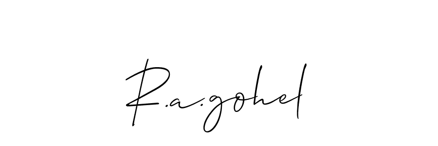 Make a beautiful signature design for name R.a.gohel. Use this online signature maker to create a handwritten signature for free. R.a.gohel signature style 2 images and pictures png