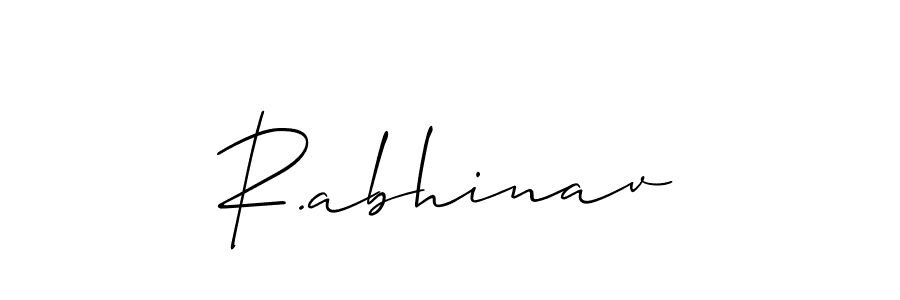 The best way (Allison_Script) to make a short signature is to pick only two or three words in your name. The name R.abhinav include a total of six letters. For converting this name. R.abhinav signature style 2 images and pictures png