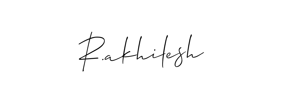 Use a signature maker to create a handwritten signature online. With this signature software, you can design (Allison_Script) your own signature for name R.akhilesh. R.akhilesh signature style 2 images and pictures png