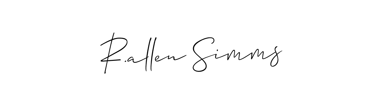 Make a short R.allen Simms signature style. Manage your documents anywhere anytime using Allison_Script. Create and add eSignatures, submit forms, share and send files easily. R.allen Simms signature style 2 images and pictures png