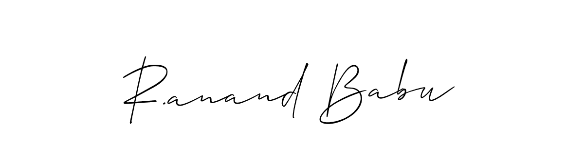 Use a signature maker to create a handwritten signature online. With this signature software, you can design (Allison_Script) your own signature for name R.anand Babu. R.anand Babu signature style 2 images and pictures png