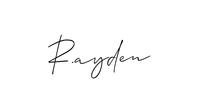 if you are searching for the best signature style for your name R.ayden. so please give up your signature search. here we have designed multiple signature styles  using Allison_Script. R.ayden signature style 2 images and pictures png