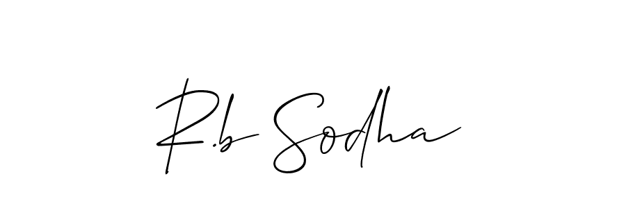 Also we have R.b Sodha name is the best signature style. Create professional handwritten signature collection using Allison_Script autograph style. R.b Sodha signature style 2 images and pictures png